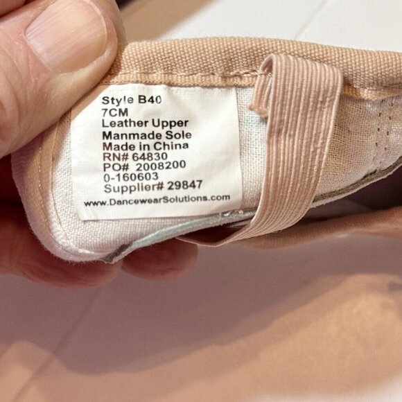 BALERA Leather Full-Sole Ballet Shoe Girls Size 7CM Pink Style B40 Dance Lyrical - Picture 6 of 10